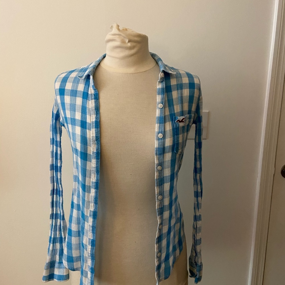 Blue and white flannel